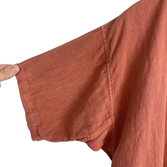 Linen Garmentory Garment Farmer Shift Dress Medium Large Lagenlook Rust Neutral - Picture 6 of 13
